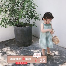 童装女cz纯棉连衣裙dw9夏装新式宝宝沙滩裙中(小)童宝宝公主吊带裙