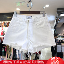 OKOcz正品202lw新式显瘦破洞高腰毛边不规则女阔腿裤子