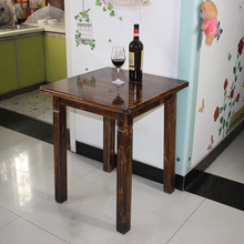 简约全cz木(小)方桌柏wf餐桌饭桌两的咖啡茶桌靠墙桌60cm可定做