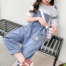 女童洋cz牛仔背带裤ww0夏季12岁宽松中大童女孩春秋韩款休闲裤子