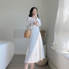 卡所2da19秋季新hu显瘦法式智熏复古仙女超仙温柔(小)香风连衣裙