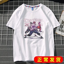 欧美嘻da夏季insju流男生纯棉短袖t恤宽松圆领个性短袖男潮流