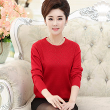 妈妈装da装打底衫女ke式中老年的毛衣大码长袖中年女装上衣薄