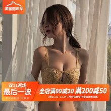 蜜桃盒da(小)胸聚拢蕾gu女士无钢圈收副乳文胸套装上托秋冬胸罩