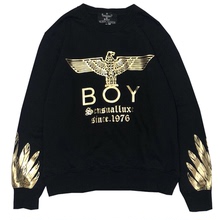 秋冬季da品boy长cu加绒加厚男女式大老鹰宽松纯棉情侣式大码