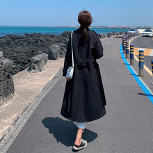 风衣女da021春季de行宽松学生卡其英伦风中长式春秋外套薄式女
