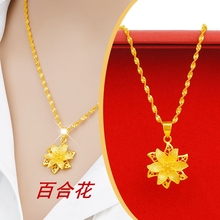 新式正dd9999足tb迷你(小)件时尚简约24K纯黄女细式锁骨