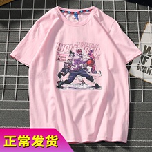 青少年de牌篮球个性ilzang短袖男生休闲运动纯棉t恤学生宽松情侣