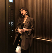 YUQde(小)西装外套ng式潮秋装新式韩款宽松休闲上衣百搭西服