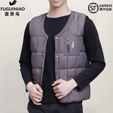 『顺丰dg货』反季清lt年马甲羽绒男士棉服冬季背心爸爸装大码