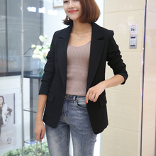 (小)西装dl套女202ke新式韩款修身显瘦一粒扣(小)西装中长式外套潮