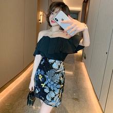 MIUdnO轻奢重工nb花闪闪亮片A字高腰显瘦半身裙女装2020夏季新