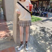 (小)个子do腰显瘦百褶sa子a字半身裙女夏(小)清新学生迷你短裙子