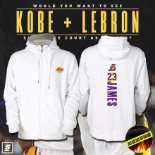 湖的科drKobe詹tx球运动拉链卫衣训练慢跑男女潮连帽开衫外套