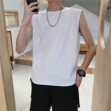 夏季潮ds纯色无袖Tdj牌宽松ins潮流白色坎肩背心圆领打底衫潮