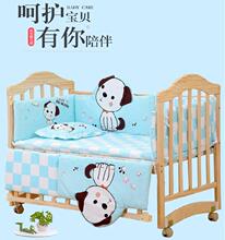 安抚美dt12个月9lw全护栏e宝宝床边床围栏弟弟幼儿园摇床木质