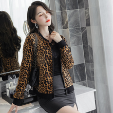 豹纹棒dt服女休闲夹lw外套潮2020春季新式性感欧洲站大码女装