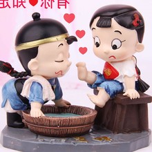 结婚纪du日礼物送老an家居装饰品卧室家庭房间室内家里(小)摆件