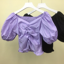 成年的du服女装非主an服嘻哈街舞服装舞蹈服短衬衫夏外穿荷叶