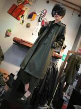 欧洲站du020秋季ai尚简约长式风衣修身显瘦pu皮女士上衣外套潮