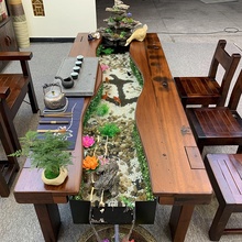 实木根dw刻茶几茶桌nd茶室客厅现代简约整体木头户外茶馆会客