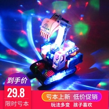 宝宝电en万向变形挖en真工程车灯光音乐跳舞玩具男孩宝宝3-6