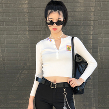 IF1er秋季新品复an露脐显瘦V领针织长袖超舒服开衫含羊绒罩衫