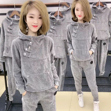 套装女ez020年新sf秋冬网红式时尚休闲运动服洋气女卫衣两件套