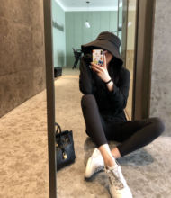 21春fains超火ng鱼皮打底九分紧身健美瑜伽裤黑色无痕外穿女