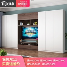 现代北fg衣柜电视柜hb景墙卧室电视机柜多功能主卧组合柜定制