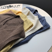设计师fh。含兔羊毛kj设计感纯色女秋新宽松慵懒百搭马甲背心