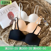 无痕性fm内衣胸聚拢dx薄内衣女性感无痕少女上托(小)胸罩收副乳