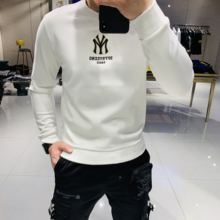 欧美潮fr时尚刺绣修zm网红圆领卫衣男冬季青年帅气套头上衣潮
