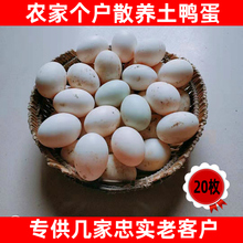 牛家村fr家新鲜白皮zm鸭蛋农村散养绿皮麻土鸭蛋20个河南特产