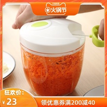 手动绞ft机饺子馅碎jc用手拉式蒜泥碎菜搅拌器切菜器辣椒料理