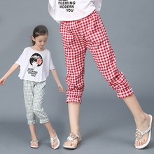女童裤fw2019新gc裤宝宝纯棉休闲防蚊裤薄式宽松七分裤灯笼裤