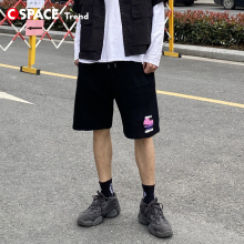 Cspgace SSmoPLUS联名ICONSLAB 落日印花短裤夏季男女纯棉五