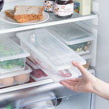 日本厨gf冰箱收纳盒kj鲜盒子塑料带盖长方形装鱼海鲜冷冻冷藏