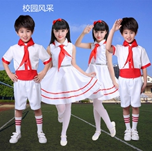 六一儿gl白色表演服sz舞蹈裙女童朗诵合唱服中(小)学生演出校服