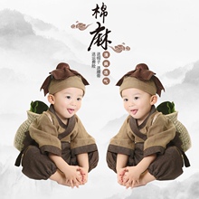 (小)和尚go服宝宝古装ai童和尚服宝宝(小)书童国学服装锄禾演出服