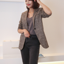 毛呢外go女秋冬新式ai呢外套(小)个子冬季女式毛呢西服西装外套