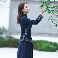 筠雅中go唐装上衣旗er日常中国风女装秋式长袖茶服禅意居士服