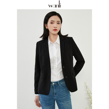 万丽(gu饰)女装 nv套女2021春季新式黑色通勤职业正装西服