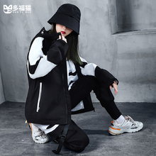 多福猫gz创潮牌酷酷hc装帅气嘻哈宽松外套女百搭bf风中性衣服