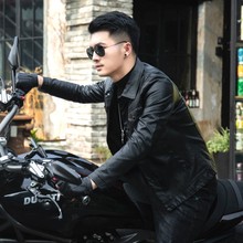 型男机gz皮衣202dp季新式修身短式皮外套男韩款潮流帅气皮夹克