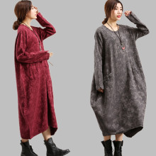 春秋冬gz新品布衣提dp棉麻文艺宽松休闲连衣裙茶服民族风女装