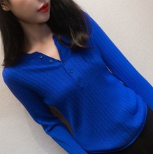 201ha春秋韩款半qd红毛衣女宽松外穿羊绒衫加厚低领圆领打底衫