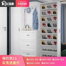 现代简ha鞋柜家用大si体定制简约进门门口衣帽柜门厅柜