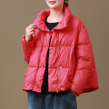 木染出he文艺百搭白xb包服外套女宽松大码休闲立领