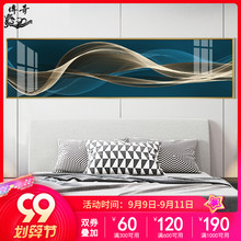 晶瓷画he头轻奢卧室xb客厅现代简约北欧挂画酒店大气横幅壁画